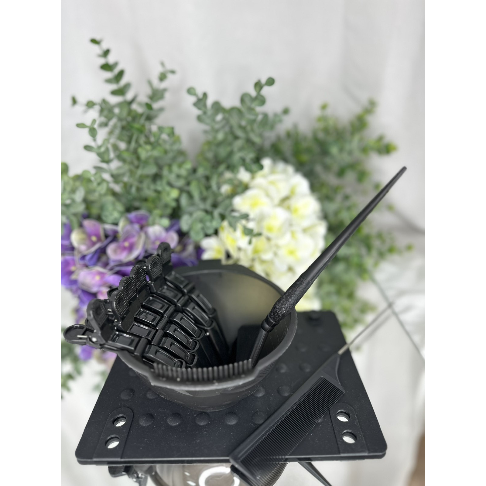 СТМ Набор для новичка (Кисть, миска, зажим, карбон расческа, коврик) черный