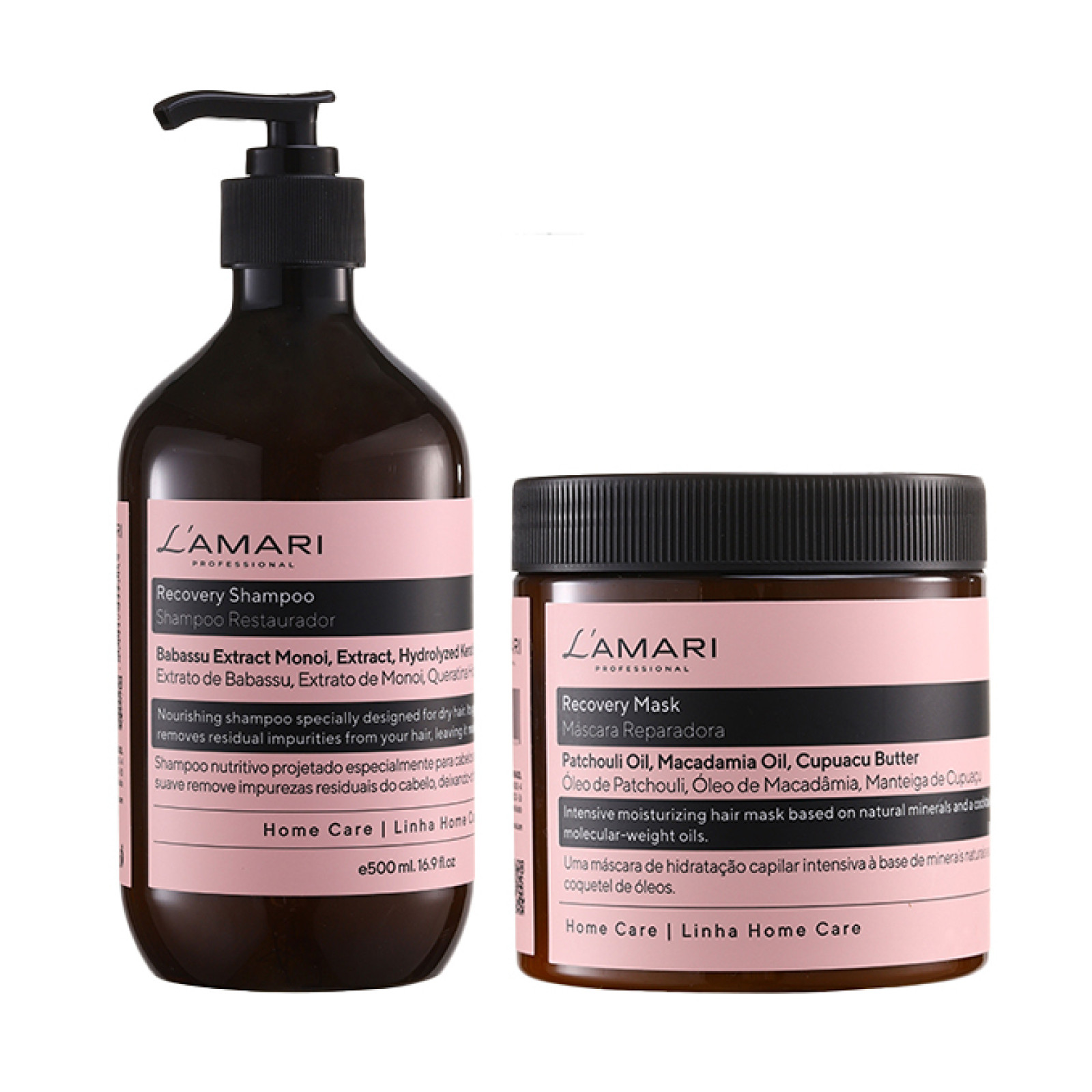 Комплект для домашнего ухода L'AMARI Recovery Shampoo 500 ml + Mask 500 ml