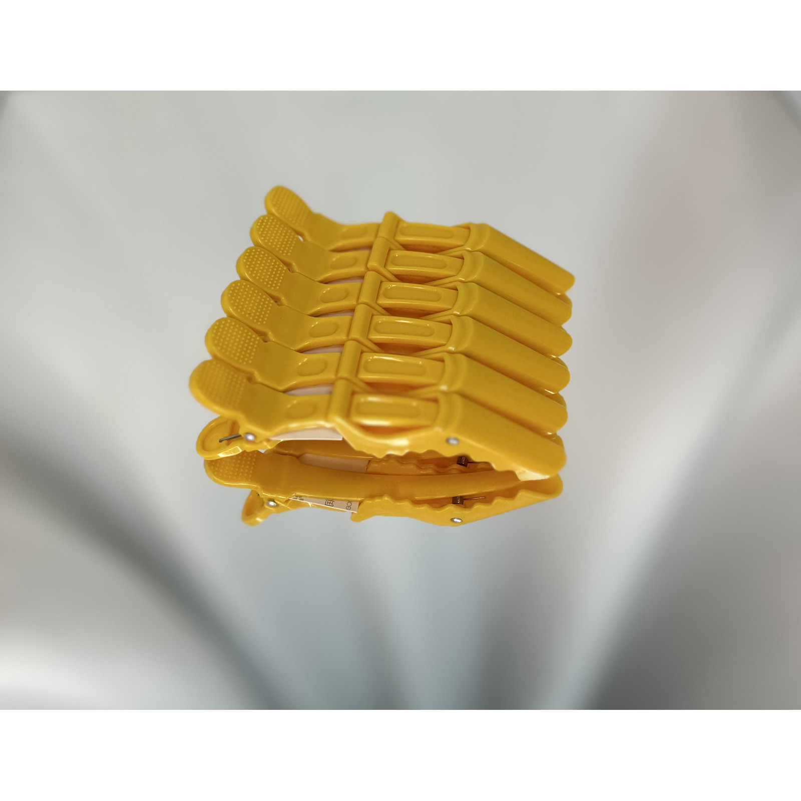 Зажим парикмахерский "Крокодил" 6 шт., Желтый