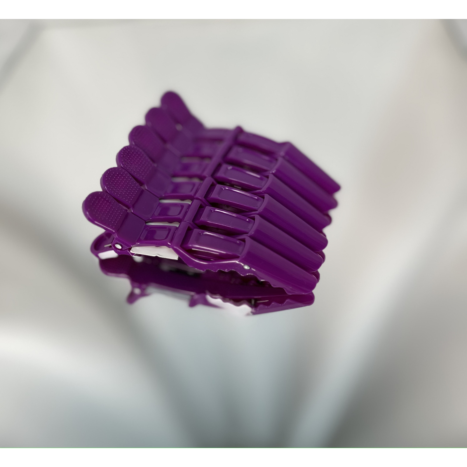 Зажим парикмахерский "Крокодил" 6 шт., Фиолетовый