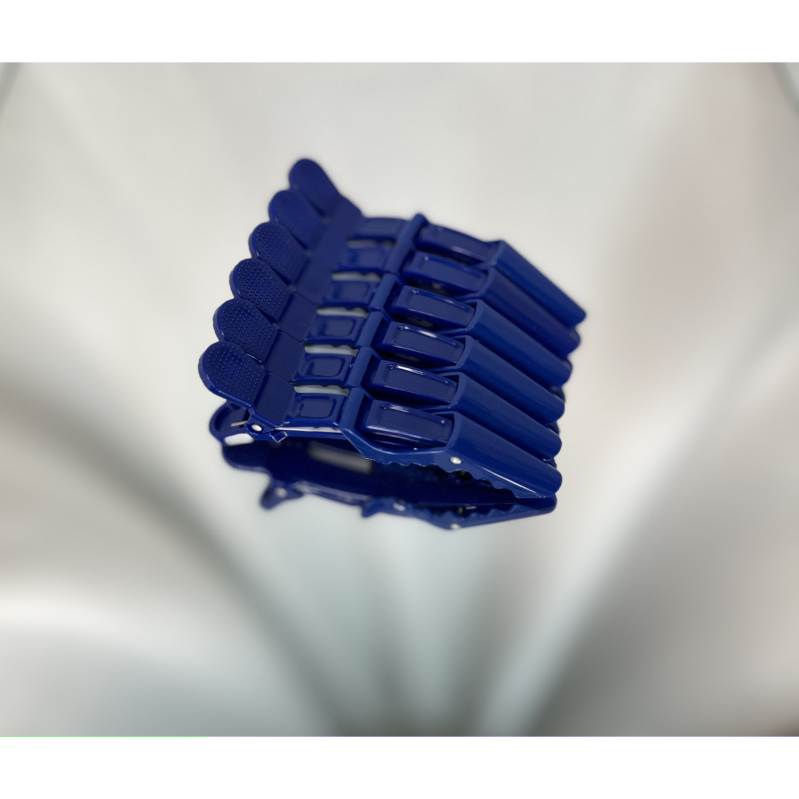 Зажим парикмахерский "Крокодил" 6 шт., Синий