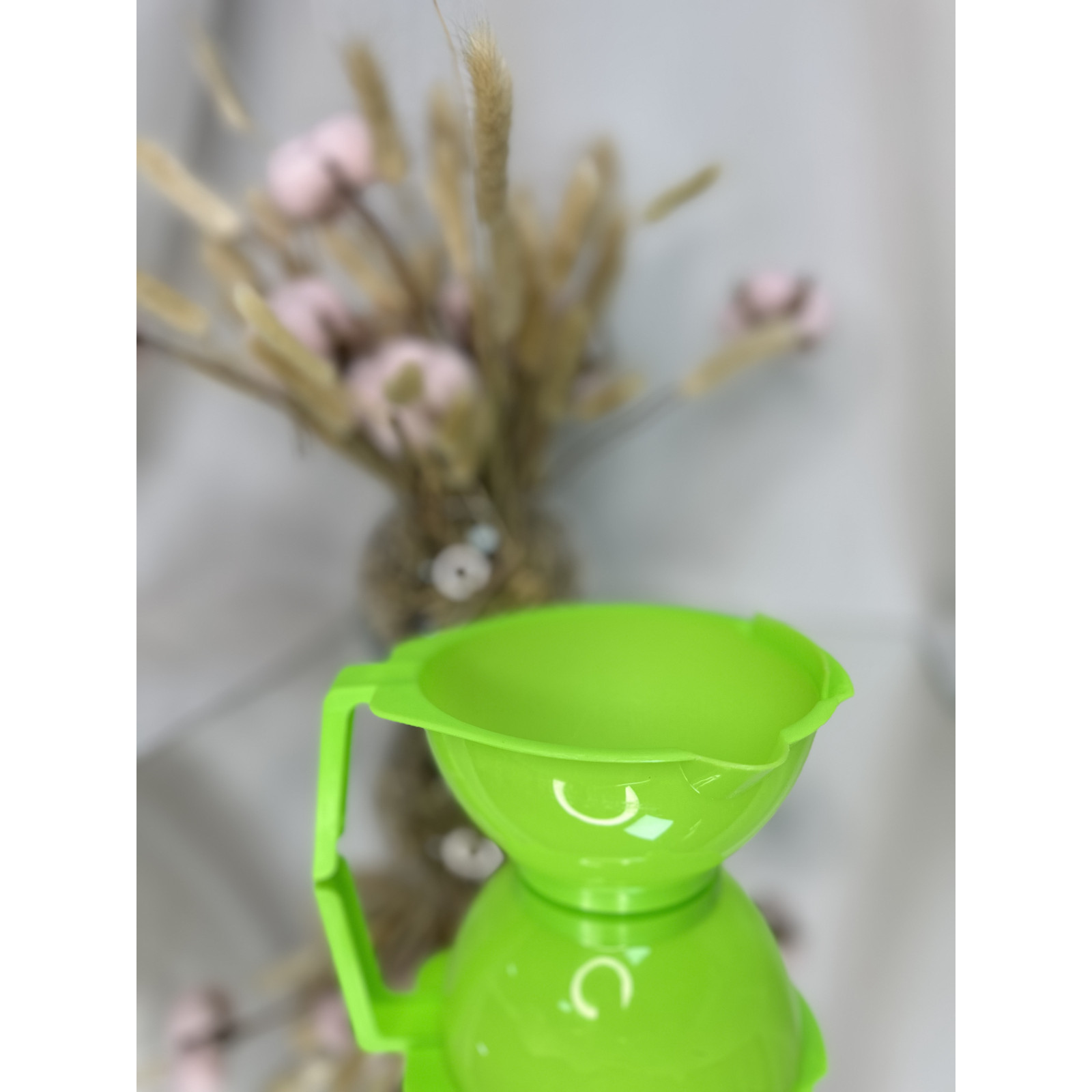 Миска парикмахера с ручкой и гребнем, зеленая