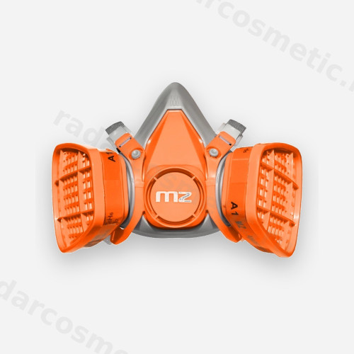 Маска-респиратор MZ FD-7 серый-оранжевый (2 фильтра)