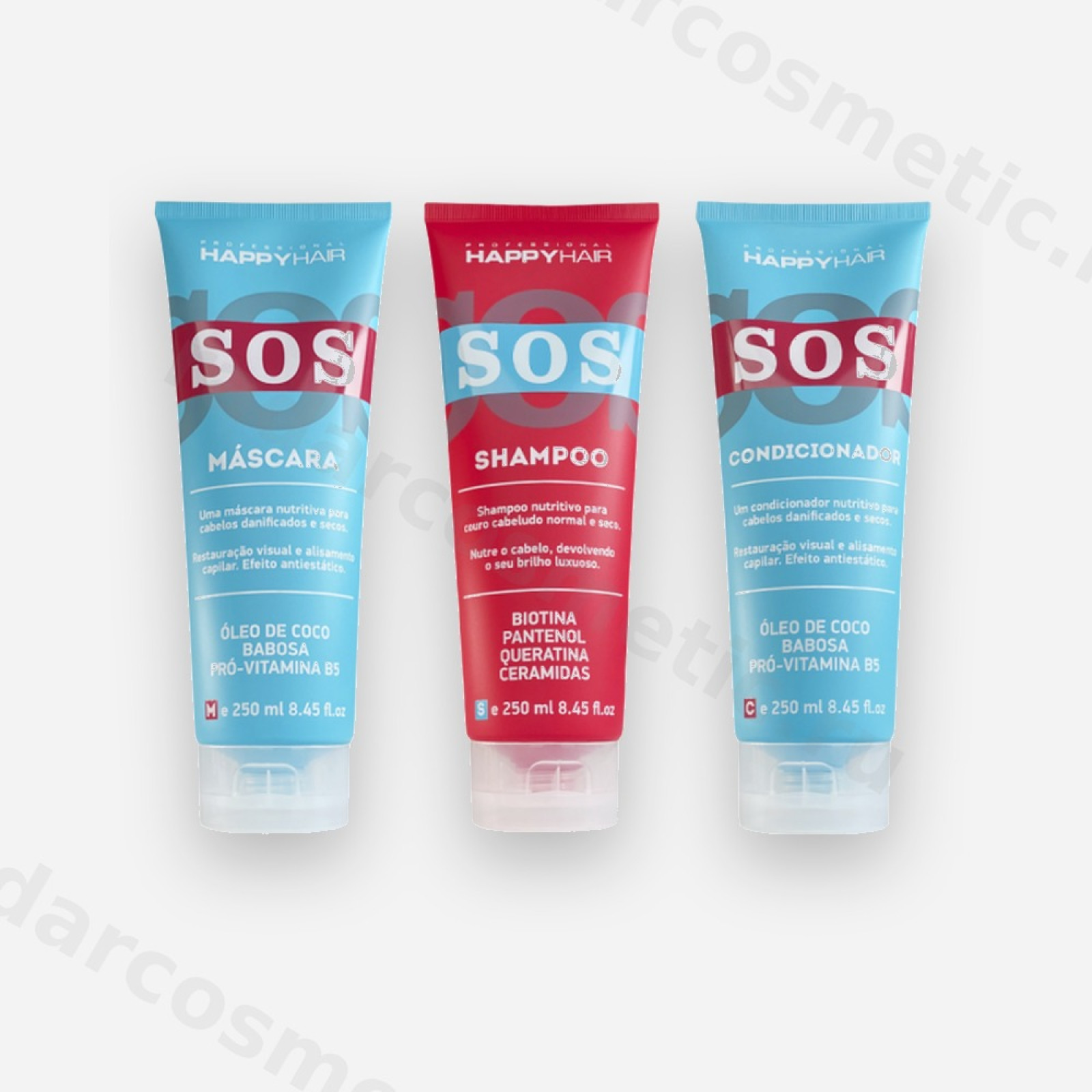 Набор Happy Hair SOS шампунь+ кондиционер + маска без сульфатов 250/250/250 мл