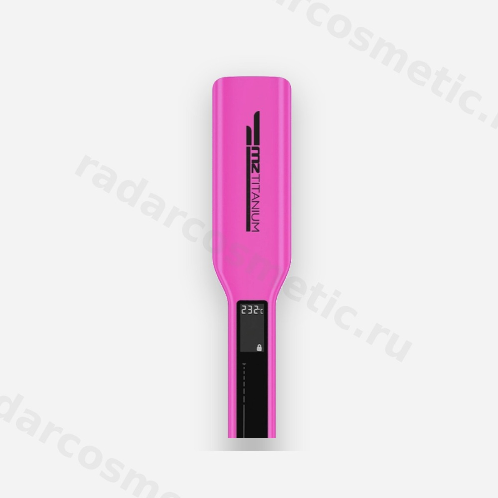 Утюжок MZ Titanium ярко Розовый матовый, широкие пластины, титан, 230С