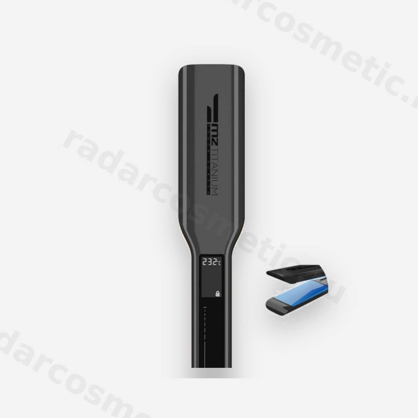 Утюжок MZ Titanium Космос, титановые широкие голубые пластины, матовый, 230С